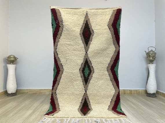 Moroccan Rug for living room, white Berber rug , Moroccan rug , Modern artwork, Handwoven large Shaggy rug, teppich