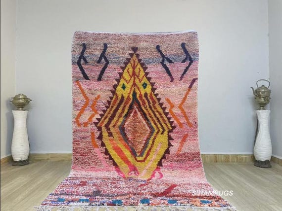 CUSTOM Handmade Rug, Pink Moroccan Rug, Custom Rug, Pink Wool Rug, Wool Moroccan Rug, made Moroccan Rug, Rugs pink, Beni Ourain Rug 8x10