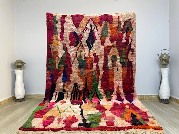 MOROCCAN RUG  - Morrocan rug Orange  - Handmade berber rug - Beni ourain rug for living room - rugs for bedroom  - bohemian style Orange rug