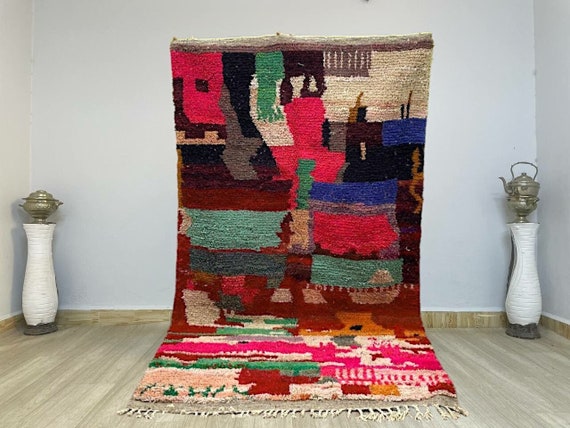 Moroccan Colorful Handmade Rug, Custom Moroccan Rug, Berber Rug, Beni Ourain Rugs, Moroccan Rug, White Carpet, Handgefertigter Teppich
