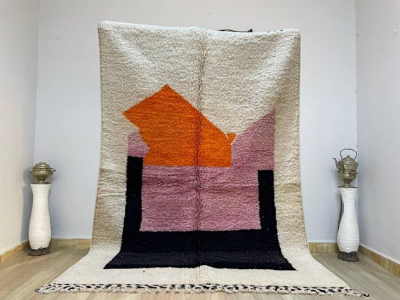 Moroccan Rug , Moroccan Rug for living room , Handmade area rug , Wool Beni Ourain Rug , Colorful berber Rug , Custom Area Rug 8x10, teppich