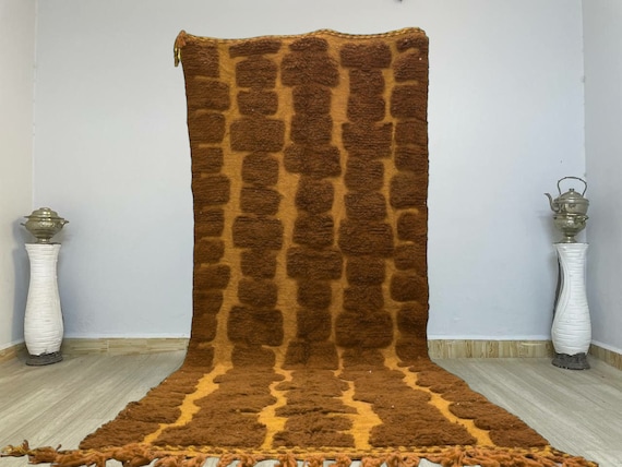 AMAZING MOROCCAN BROWN Rug - Morrocan chekerboard Rug, Authentic Berber Rug, Bohemian Style Rug For Living Room .