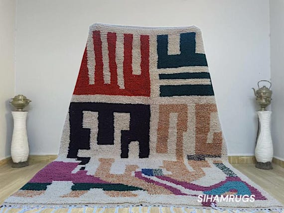 Authentic Moroccan Rug, Beni Ourain Rug, Custom Beni Ourain Rug, Large Moroccan Rug, Custom Rug, Custom Area Rug 8x10, Handmade wool Rug