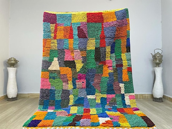 Colorful rug living room - colorful rug runner - berber rug dots - beni ourain rug soft, handmade rug morocco - large rugs for living room