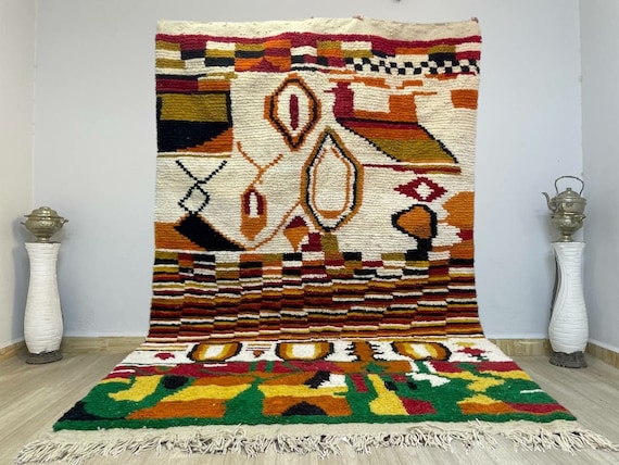 Custom Moroccan boujaad area rugs - Morocco rugs for living room - wool rug, Amazing Moroccan rug - Handmade Custom rug - living room rug