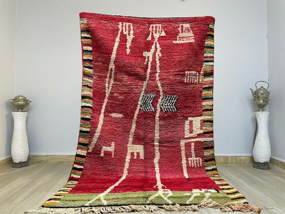 Red rug for living room, handmade rug 8x10, moroccan rugs runner, moroccan rugs solid, rugs for bedroom, berber rug