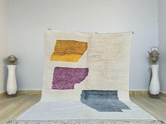 Moroccan Colorful Rug , Morrocan Rug for living room , Handmade area rug , Wool Beni Ourain Rug , Colorful berber Rug , Custom Area Rug 8x10