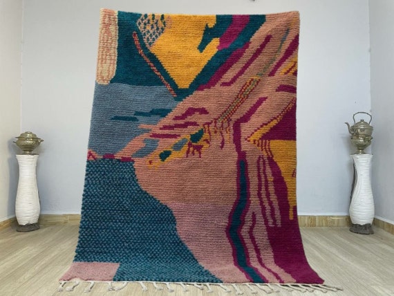 Beni Ourain Moroccan Amazing Rug - Handmade Morrocan berber Authentic rug - Bohemian Style rug for living room - Moroccan rug 8x10