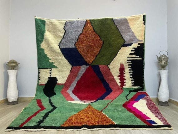 Custom Moroccan green Rug,Green Rug,Handmade Berber Wool Rug,Olive Green Moroccan Rug,Moroccan Area Rug,Morocco Rug,Beni Ourain Rug Green