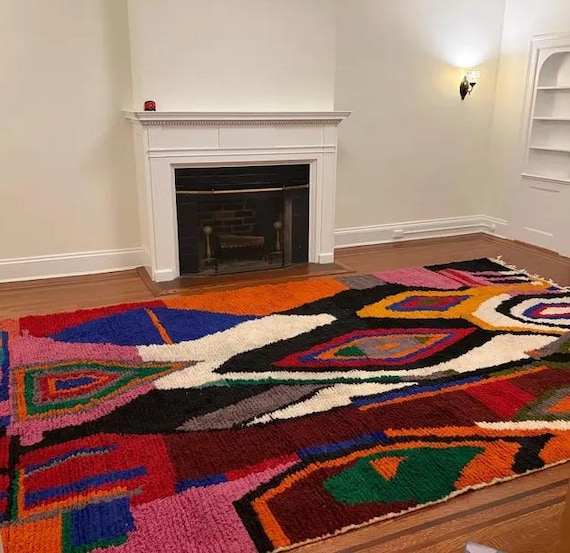 Hand-Tufted Wool Rug – Handmade Abstract Sculptural Design Teppich