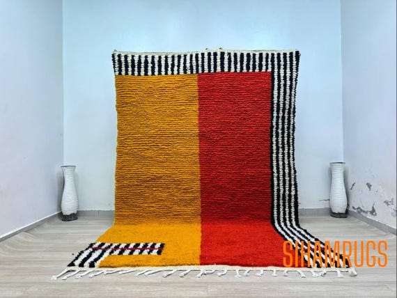 Custom Morrocan Orange Rug,Amazing Multicolored Rug ,Moroccan rug,Authentic Boujaad Rug ,Artistic Moroccan Rug