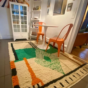 Moroccan rug Green - Handmade rug - Moroccan berber rug - Beni ourain rug - Morocco rug - Moroccan area rug - Custom Green rug - Wool rug