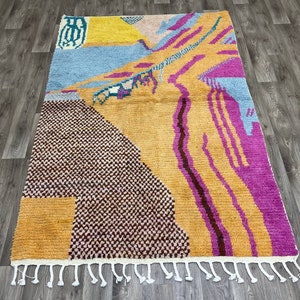 Beni ourain style Rugs for living room - Custom morrocan rug - Moroccan rug traditional - Moroccan hand knotted rug - Wool area rug
