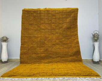 モロッコのテラコッタラグ - テラコッタ無地ラグ - ウールベルベルラグ