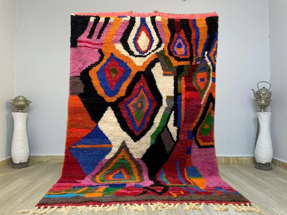 Morrocan Rug, Moroccan Rug for living room, Area Rug 8x10, Handmade Moroccan Wool Rug, Moroccan Berber Carpet, Wool Beni Ourain Rug, rugs