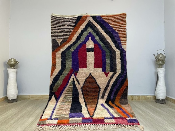 Rugs custom moroccan colorful rug, 9x12 10x14 Beni Ourain Rugs, Moroccan Rug, White Carpet, handmade rug modern, Antique Washable rug