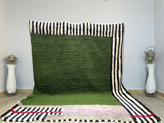 Custom Morrocan Rug,Authentic Boujaad Rug ,Amazing Multicolored Rug ,Moroccan rug,Artistic Moroccan Rug,Handmade rug,green Beni ourain style