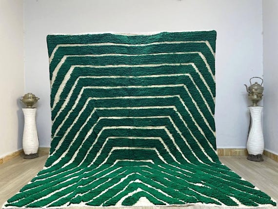 Moroccan Handmade green rug - Morrocan rug - Beni Ourain Rug - rug for living room - Bohemian rug style rugs for bedroom,