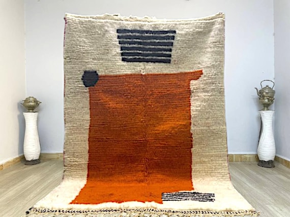 Orange rugs for living room modern - orange rugs for the bathroom - handmade rug living room - handmade rug wool - moroccan rug solid .