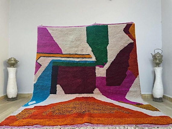 AMAZING MOROCCAN ORANGE Rug - Handmade Morrocan Rug, colorful rug moroccan, Bohemian Style Rug For Living Room .