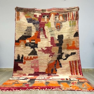 AMAZING ORANGE Moroccan rug , Handmade Rug, Orange Rug For Living Room , Wool Rug , Orange Moroccan Rug 9x12 , Bedroom Rug , Custom Area Rug
