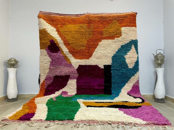 Custom Morrocan Orange Rug, Beni Ourain Rug, Handmade Rug, Moroccan Area Rug, Moroccan Berber Rug, Moroccan Rug, Moroccan Rug 8x10, Teppich