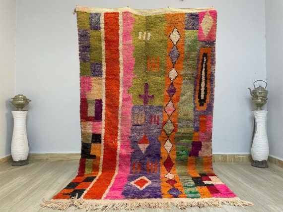 ORANGE Beni ourain rug- Custom Moroccan rug- Handmade rug- Moroccan rug- Wool Berber rug- bohemian rug living room