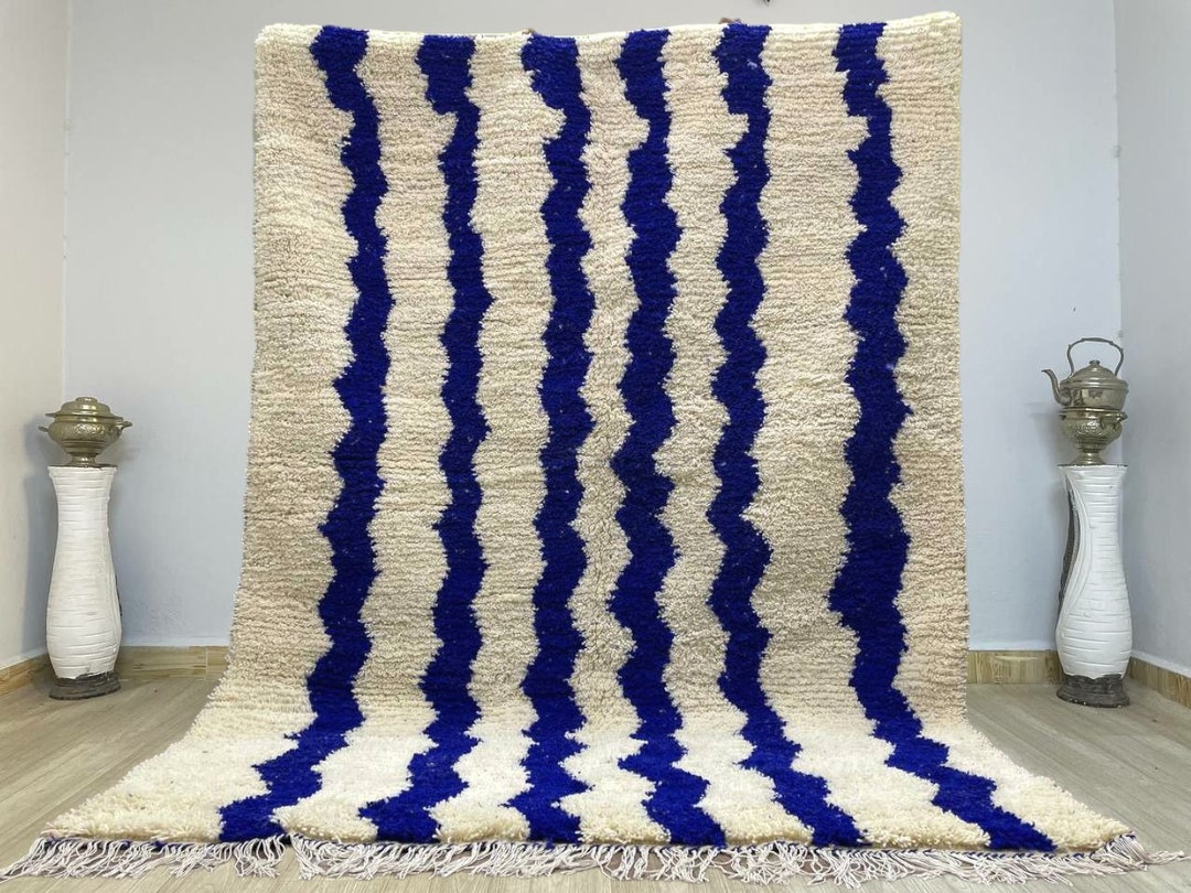 Blue Handmade Rug, Custom Moroccan Rug, Berber Rug, Beni Ourain Rugs