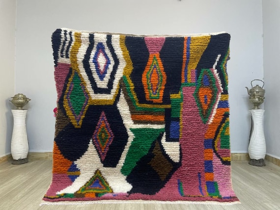 Custom Pink Boujaad rug, Orange Morrocan rug, Soft shag wool rug, Moroccan Berber rug, Bohemian rug, Custom sized rug in ALL SIZES