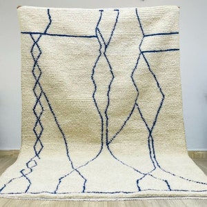 Large handwoven cream rug 8x10, bedroom rug - Handmade Moroccan rug - Boujaad rug - Morrocan rug  berber rug - Moroccan bohemian area rug