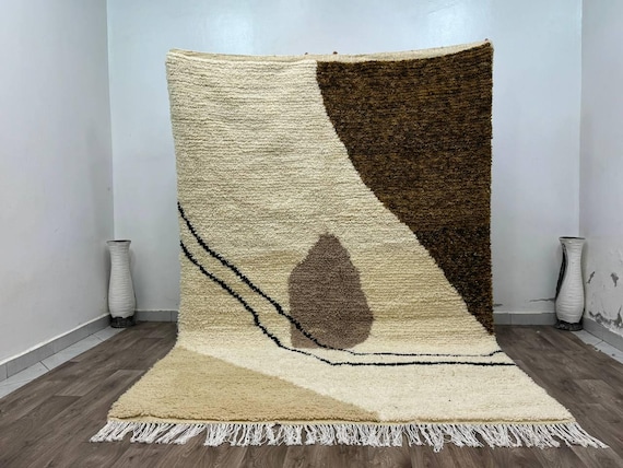 AMAZING MOROCCAN Rug for living room - Handmade Morrocan rug - Custom Moroccan Rug - beni ourain rug - tufted Berber Rug for bedroom