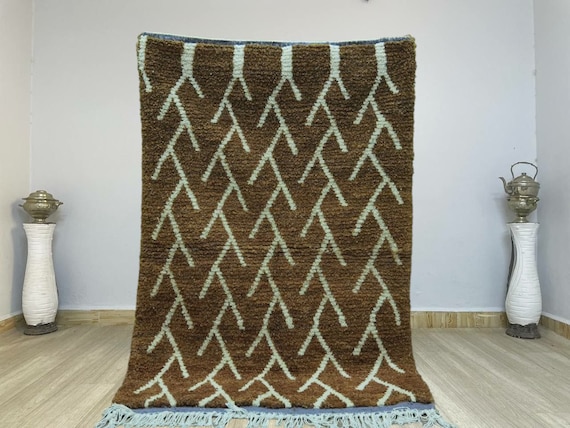 AMAZING MOROCCAN Brown Rug, Handmade Morrocan Rug, Authentic Berber Rug, Bohemian Style Rug For Living Room, Custom Rug, Rugs For Bedroom