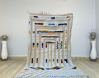 Handmade Wool Berber Rug: Ivory Moroccan Area Rug