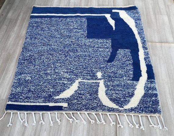 Amazing blue Rug for Living Room, Moroccan Rug, Beni Ourain Rugs, Dining Room Rugs, 9x12 Rug, Berber Area Rugs, Area Rugs 10x14
