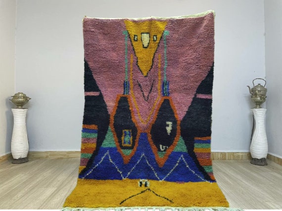 Custom Pink Boujaad rug, Orange Morrocan rug, Soft shag wool rug, Moroccan Berber rug, Bohemian rug, Custom sized rug in ALL SIZES
