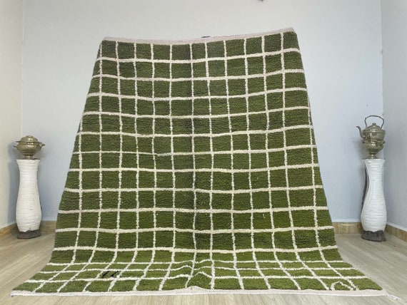 Checkerd Custom Green Tufted Rug  | green rugs | Hypebeast decor | Anime Rugs | Personalized check Carpet | Rug for Bedroom Aesthetic