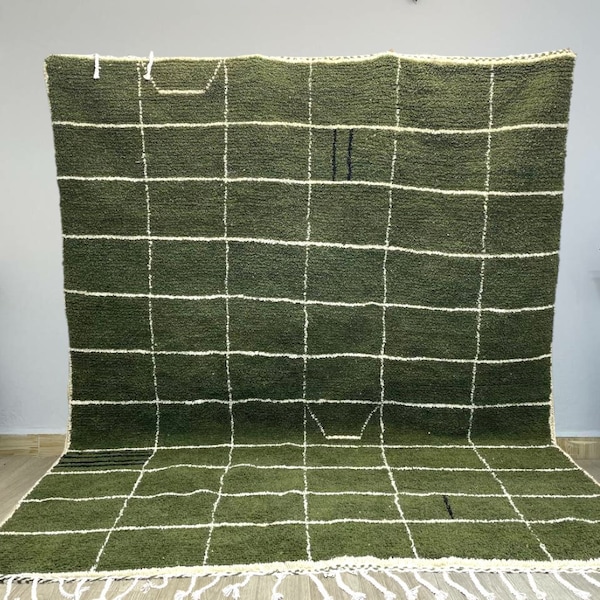 Amazing Scandinavian Green Rug, Nordic Decor Bohemian Inspired Rug Hand Woven Wool Flatweave