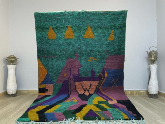 Handmade Moroccan green rugs , big green rug, Amazing green carpet, persian rugs, bath rug, washable rug, rug 9x12, shag rug for living room