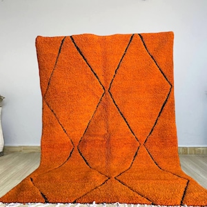 Teppich für Wohnzimmer , Handgemachter Teppich , Wollteppich , Beni Ourain Teppich , Berberteppich 200x300