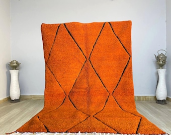 Handmade Wool Beni Ourain Rug: Colorful Berber Moroccan Rug