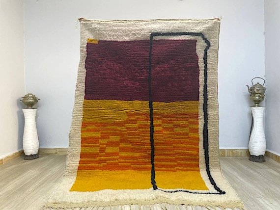 MOROCCAN ORANGE Rug, rugs for living room unique, Beni ourain rug, Handmade Morrocan Rug, Bohemian Style Rug For Living Room, teppich