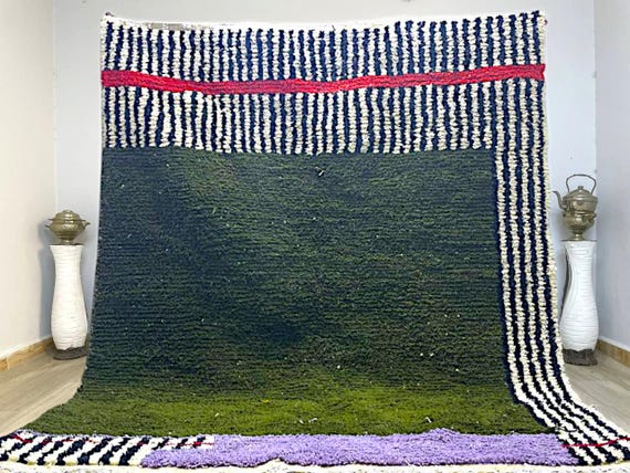 Amazing Moroccan rug, Handmade Rug, Green Rug For Living Room, Wool Rug, Green Moroccan Rug 8x10, Berber Rug, Custom Area Rug , Bedroom Rug