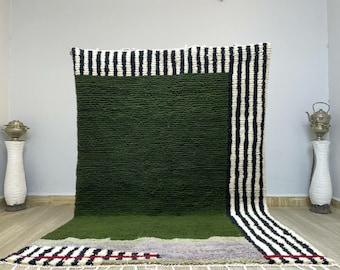 Handmade Green Berber Rug: Moroccan Wool Area Rug