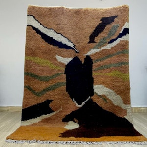 Moroccan rug Brown - Beni ourain rug - Brown berber rug - Custom area rug - handmade rug - Moroccan area rug - Berber wool rug - Wool rug