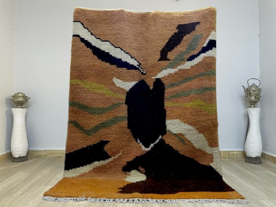 Moroccan rug Brown - Beni ourain rug - Brown berber rug - Custom area rug - handmade rug - Moroccan area rug - Berber wool rug - Wool rug