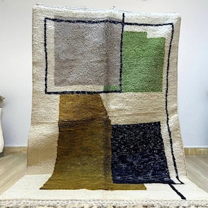 Moroccan Rug , Beni Rug for living room , Handmade area rug 5x7 , Wool Beni Ourain Rug , Colorful berber Rug , Custom Area Rug