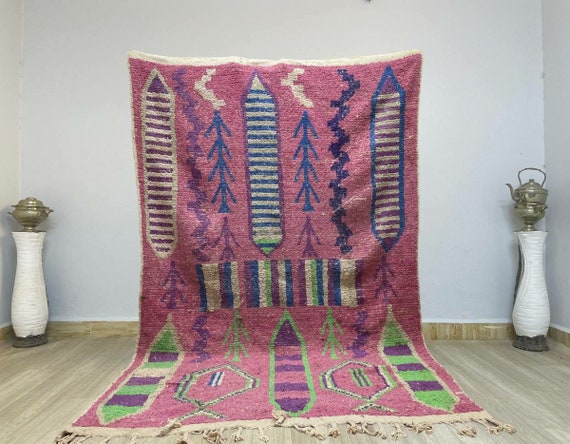 Custom Pink Boujaad rug, Morrocan rug, Soft shag wool rug, Moroccan Berber rug, Bohemian rug, Custom sized rug in ALL SIZES