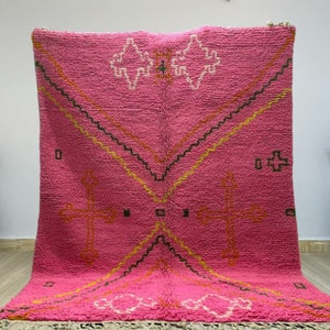 Beni ourain rug , Pink Handmade Rug , Rug For Living Room , Berber Moroccan Rug , Morrocan Azilal Area Rug , Custom Wool Area Rug 10x12