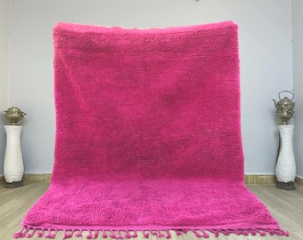 Handmade Pink Moroccan Rug: Wool Berber Rug, Custom Size