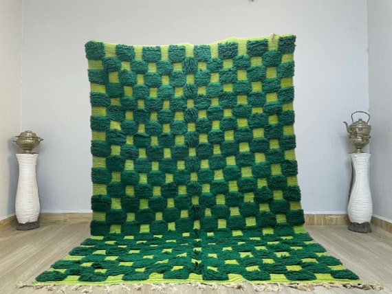 GREEN MOROCCAN RUG - Berber green rug - Morrocan berber rug - Beni ourain rug - Morocco rug - Moroccan area green rug - Custom Green rug